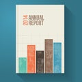 Annual Report Brochure Retro Template with Grunge Graph