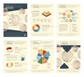 Annual report template. Report business company presentation banner flyers pages booklet vector design