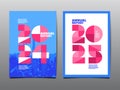 Annual Report, template layout design 2023, 2024, 2025, typography, flat design