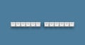 Annual report text on a 3d keyboard buttons with shadow on blue background