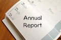 Annual report write on notebook Royalty Free Stock Photo