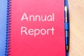 Annual report write on notebook Royalty Free Stock Photo