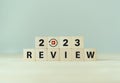 2023 Annual review, business and customer review. Review evaluation time for review inspection assessment auditing. Royalty Free Stock Photo