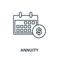 Annuity flat icon. Colored element sign from auditors collection. Flat Annuity icon sign for web design, infographics Royalty Free Stock Photo