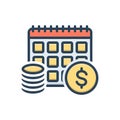 Color illustration icon for Annuity, financial and annuities Royalty Free Stock Photo
