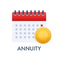 Annuity icon. financial calendar. Vector stock illustration.