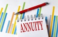 ANNUITY text on a notebook with chart and pen business concept