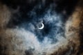 Annular solar eclipse in Mexico City, 14 October 2023 from Condesa and Roma Norte Royalty Free Stock Photo