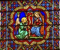 Annunciation Angel Mary Stained Glass Notre Dame Paris France