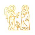 Annunciation gradient linear vector icon