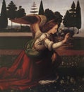 The Annunciation is the name of a painting by the Renaissance artist Leonardo da Vinci from 1472.