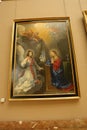 The Annunciation oil painting at  Louvre museum in Paris Royalty Free Stock Photo