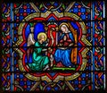 Annunciation Stained Glass in Notre Dame, Paris