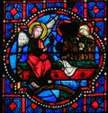 Annunciation - Stained Glass in Tours Cathedral