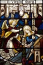 Annunciation in stained glass Royalty Free Stock Photo
