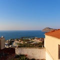 The picturesque village of Ano Platanias in Crete is situated on a hill