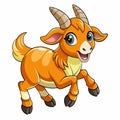 Anoa goat jumps vector kawaii