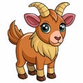 Anoa goat knocks vector kawaii