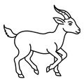 Anoa goat looks icon vector illustration