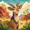 Anoa goat shy smiles desert notebook vector