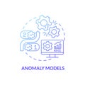 Anomaly models blue gradient concept icon