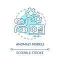 Anomaly models turquoise concept icon