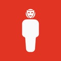 The anonym icon. Unknown and faceless, impersonal, featureless symbol. Flat Royalty Free Stock Photo