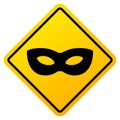 Anonym mask vector caution sign Royalty Free Stock Photo