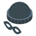 Anonymity hat mask icon isometric vector. Mystery man