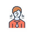 Color illustration icon for Anonymity, namelessness and unknown Royalty Free Stock Photo