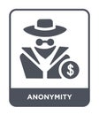 anonymity icon in trendy design style. anonymity icon isolated on white background. anonymity vector icon simple and modern flat Royalty Free Stock Photo