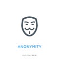 Anonymity line flat icon