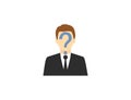 Anonymity, unknown icon. Vector illustration. Flat design. Royalty Free Stock Photo