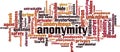 Anonymity word cloud Royalty Free Stock Photo