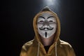 Anonymous activist hacker with mask studio shot