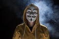 Anonymous activist hacker with mask studio shot