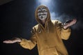 Anonymous activist hacker with mask studio shot