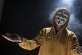 Anonymous activist hacker with mask studio shot