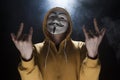 Anonymous activist hacker with mask studio shot