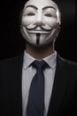 Anonymous activist hacker with mask studio shot