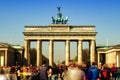 Anonymous blurred people in front of the Brandenburger Tor, Berlin Royalty Free Stock Photo