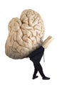 Anonymous businessman carrying brain