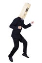 Anonymous businessman with running gesture Royalty Free Stock Photo