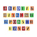 Anonymous colorful y2k alphabet ABC letters. Magazine cut out letters.