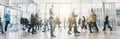 Anonymous Crowd of business people walking at a corridor Royalty Free Stock Photo