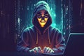 Anonymous hacker. Concept of hacking cybersecurity, cybercrime, cyberattack Royalty Free Stock Photo