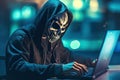 Anonymous hacker. Concept of hacking cybersecurity, cybercrime, cyberattack Royalty Free Stock Photo