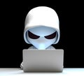 Anonymous cute hacker. Concept of hacking cybersecurity, cybercrime, cyberattack, etc