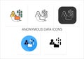 Anonymous data icons set