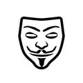 Anonymous Guy Fawkes mask icon, confidentiality concept icon on white Royalty Free Stock Photo